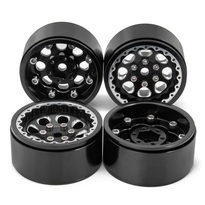 QUE-T 4pcs 1.9" Metal Beadlock Wheel Rims for 1/10 RC Crawler SCX10 D90 TRX4