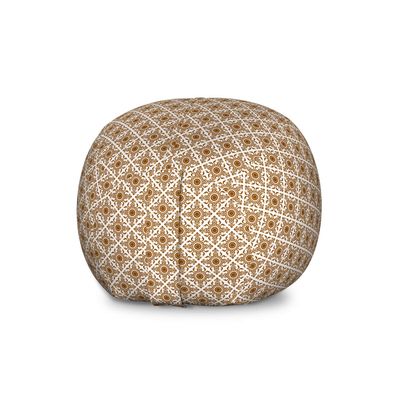 Ambesonne Ethnic Storage Toy Bag Chair, Thai Mosaic Art Culture Abstract Lines Dots Pattern Folk Design, Stuffed Animal Organizer Washable Bag, Large Size, Redwood White