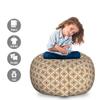 Ambesonne Ethnic Storage Toy Bag Chair, Thai Mosaic Art Culture Abstract Lines Dots Pattern Folk Design, Stuffed Animal Organizer Washable Bag, Large Size, Redwood White view 2