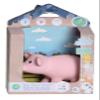 Tikiri My First Farm Animal Pig Natural Rubber Rattle (Pink) view 2