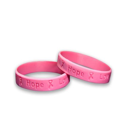 25 Pack Bulk Breast Cancer Pink Ribbon Silicone Bracelets - Perfect for Support Groups and Fundraisers