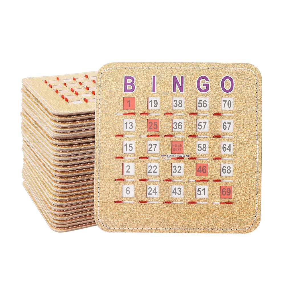 GSE Games & Sports Expert 5Ply Stitched Shutter Bingo Cards, Finger-Tip Shutter Slide Bingo Cards, Easy-Read Large Print Bingo Cardboard with Sliding Windows (100-Pack)