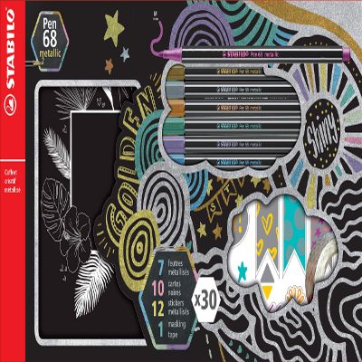 STABILO Premium Metallic Fiber-Tip Pen Pen 68 metallic - Creative Box Set - Assorted Colors