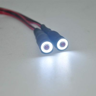 QUE-T 10mm 2 LEDs Angel Eyes & Demon Eyes LED Headlight/Back Light for 1:10 RC Model Crawler Cars,Red + White (Inner Red + Outer White, 10mm)