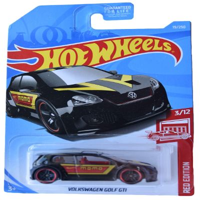 Mattel Hot Wheels Red Edition 3/12 VW Golf GTI 19/250, Black 1:64 Scale Die-Cast Car
