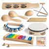 MUSICUBE Musical Instrument Set for Toddler Baby Kid Wooden Percussion Instrument Musical Toys Xylophone Maracas Egg Shaker Tambourine Triangle Instrument for Boys Girls Aged 3+ Choice view 1