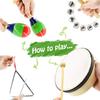 MUSICUBE 7 Pcs Musical Instrument Toys Set for Kids Wooden Percussion Instrument with Hand Drum, Maracas, Triangles, Hand Bell Educational Instrument for Toddler Birthday Gift for Boys Girls Aged 3+ view 4