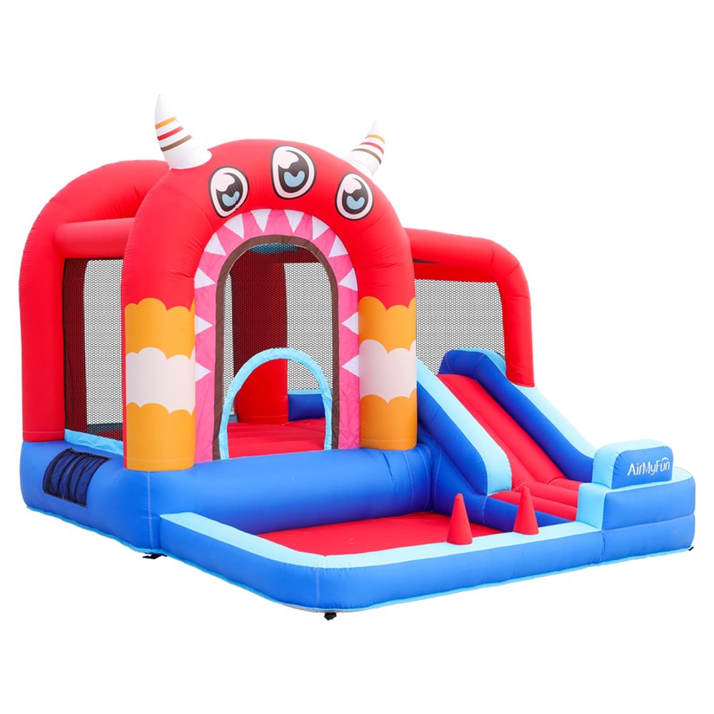AirMyFun Inflatable Bounce House,Bouncy Castle with Air Blower,Play House with Ball Pit,Inflatable Kids Slide,Jumping Castle with Carry Bag