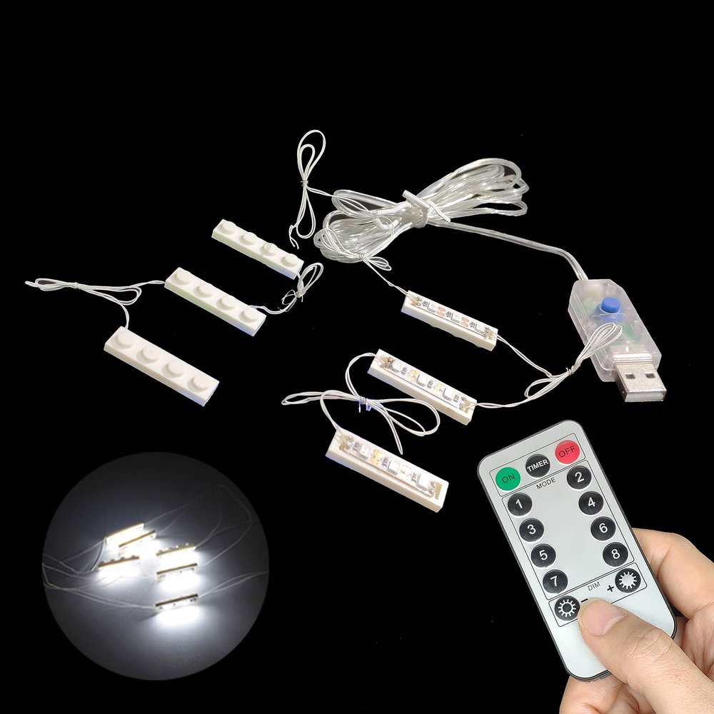 1 Pack X LED Down Lights (USB Powered Brick White LED),Compatible with All Major Brands Building Bricks Bowerful