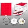Prophila Coin Box Gray 42 Round compartments for 2-URO-Coins in Capsules or Coins up to 32 mm, Blue Insert view 2