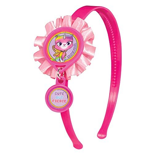 Amscan Rainbow Butterfly Unicorn Kitty Deluxe Headband, 5" x 5", Pink