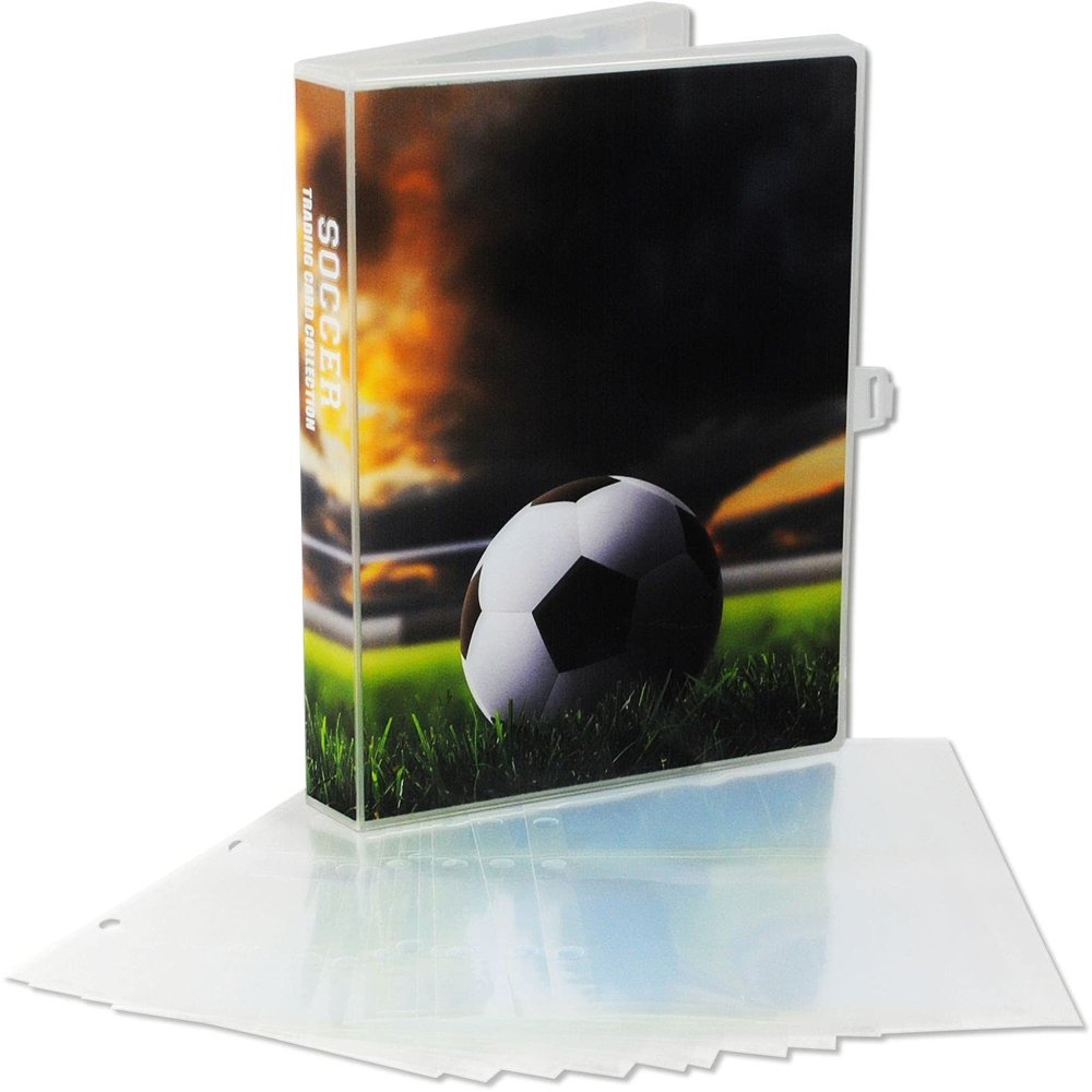 UniKeep Trading Card Binder - Soccer Theme Card Collection Case With 100 Top Loading Pockets - For Baseball, Soccer, TCG, MTG, Pokemon, Yugioh