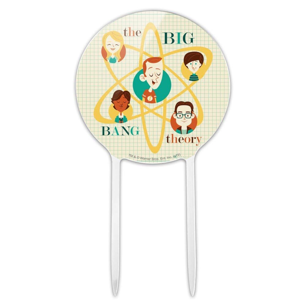 Acrylic Big Bang Theory Retro Art Cake Topper Party Decoration for Wedding Anniversary Birthday Graduation