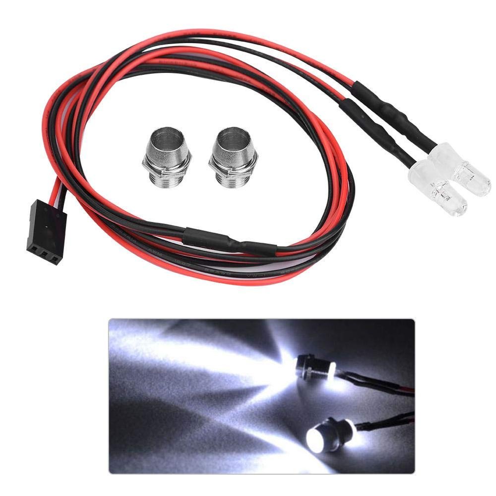 2PCS RC LED Light, 5mm Headlights RC Accessory Headlight LED Lights for RC Car (9# White Light) Rc Led Lights 1/10 Rc Headlights