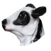 HENGYUTOYMASK Latex Cow Head Mask Milk Cow Farm Animal Moo Halloween Costume Party Masquerade Cosplay Party Fancy Dress view 2