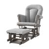 Child Craft Cozy Glider Rocker and Ottoman Set, Smooth Quiet Gliding Motion, Padded Cushion with Convenient Storage Pockets, Solid Wood Base & Frame (Dapper Gray with Light Gray Cushion) view 1