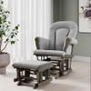 Child Craft Cozy Glider Rocker and Ottoman Set, Smooth Quiet Gliding Motion, Padded Cushion with Convenient Storage Pockets, Solid Wood Base & Frame (Dapper Gray with Light Gray Cushion) view 2