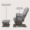 Child Craft Cozy Glider Rocker and Ottoman Set, Smooth Quiet Gliding Motion, Padded Cushion with Convenient Storage Pockets, Solid Wood Base & Frame (Dapper Gray with Light Gray Cushion) view 4