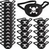 Chinco 24 Pcs Black Pirate Eye Patches Single Eye Skull Patches Silk Pirate Captain Costume for Halloween Cosplay Party Supplies view 1