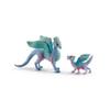 Schleich Bayala - 2 PC Flower Dragon and Baby Toy Set for Girls and Boys - Durable Fantasy Fairy Animal Figurines - Cute Pink and Blue Dragon Figures - Fun Wyvern Playset for Kids Ages 5+ - 70592 view 1