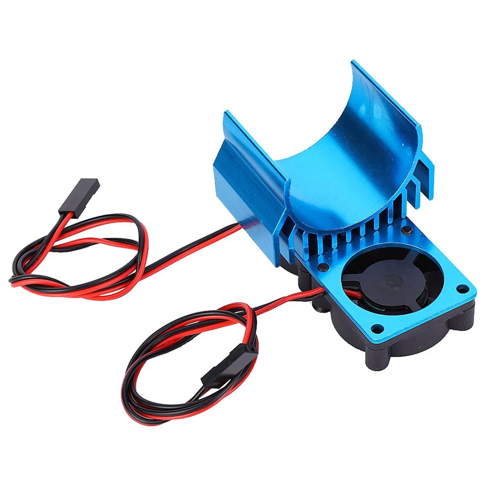 Motor Heat Sink, 540/550 Motor Heatsink Twin Cooling Fan RC Motor Fan for 1/10 Scale Electric RC Car(Blue) Slash Body 540 Motor Fan 540 Motor Fan 550 Motor Adapter Trfan