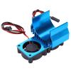 Motor Heat Sink, 540/550 Motor Heatsink Twin Cooling Fan RC Motor Fan for 1/10 Scale Electric RC Car(Blue) Slash Body 540 Motor Fan 540 Motor Fan 550 Motor Adapter Trfan view 3
