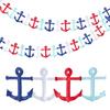 Boao 2 Pieces 8ft Nautical Garland Cruise Birthday Decorations Coastal Christmas Ornaments Triangle Flags Hanging Banner for Yacht Party Decorations Baby Shower Wedding Home Cabin Door view 1