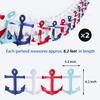 Boao 2 Pieces 8ft Nautical Garland Cruise Birthday Decorations Coastal Christmas Ornaments Triangle Flags Hanging Banner for Yacht Party Decorations Baby Shower Wedding Home Cabin Door view 2