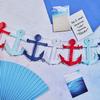 Boao 2 Pieces 8ft Nautical Garland Cruise Birthday Decorations Coastal Christmas Ornaments Triangle Flags Hanging Banner for Yacht Party Decorations Baby Shower Wedding Home Cabin Door view 3