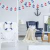 Boao 2 Pieces 8ft Nautical Garland Cruise Birthday Decorations Coastal Christmas Ornaments Triangle Flags Hanging Banner for Yacht Party Decorations Baby Shower Wedding Home Cabin Door view 4