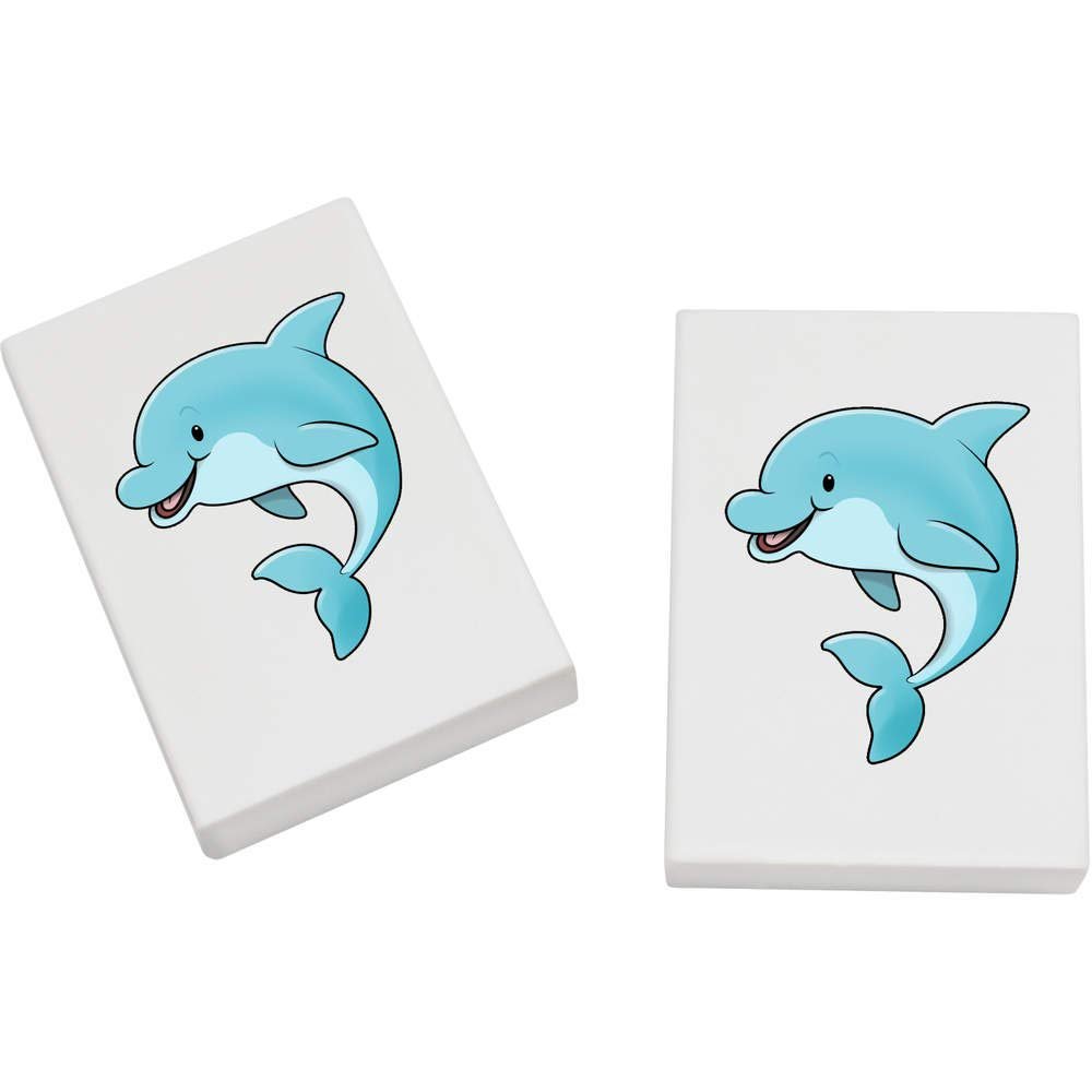 Azeeda 2 x 45mm 'Dolphin' Erasers/Rubbers (ER00022510)