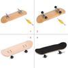 Lazmin Wood Finger Skateboard Alloy Stent Bearing Wheel Fingerboard Novelty Toy Reduce Pressure Kids Gifts(Black) view 4