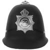 Amosfun British Police Helmet Badge Halloween Cosplay Plastic Hat Bobby Helmet Fancy Dress for Cosplay Dancing Party Stage Performance Black view 1