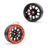 QUE-T Pack of 4 Beadlock Wheel Rims 1.9" Metal Rims for 1: 10 Scale RC Crawler TRX4 Axial SCX10 D90 (Black & Red) view 2