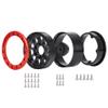 QUE-T Pack of 4 Beadlock Wheel Rims 1.9" Metal Rims for 1: 10 Scale RC Crawler TRX4 Axial SCX10 D90 (Black & Red) view 3