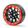 QUE-T Pack of 4 Beadlock Wheel Rims 1.9" Metal Rims for 1: 10 Scale RC Crawler TRX4 Axial SCX10 D90 (Black & Red) view 4