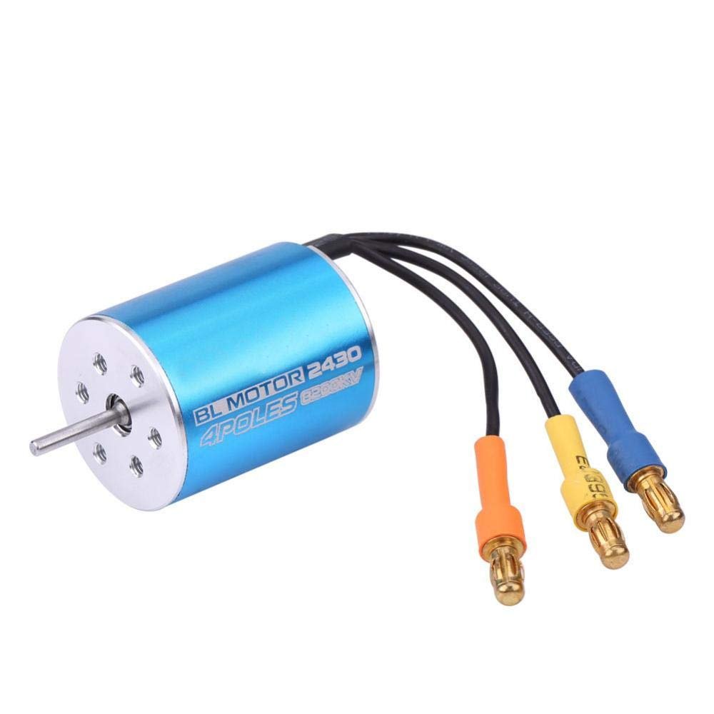 Brushless Motor, 2430 8200KV 4 Poles Electric Motor RC Brushless Racing Motor with 2mm Shaft Fit for 1/16 1/18 RC Model Car Car Model Accessory 8200Kv Brushless Motor 8200Kv