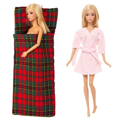 BARWA Doll Christmas Accessory Plaid Sleeping Bag Pajamas for 11.5 inch Doll Xmas Gift