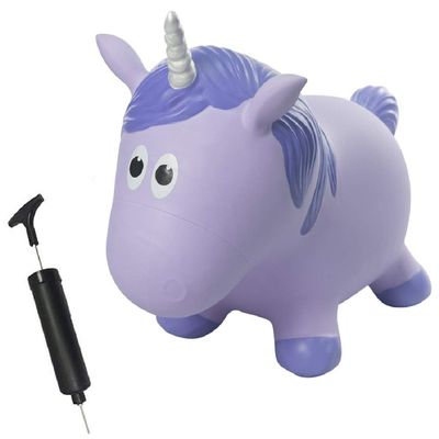 Farm Hoppers Fantasy Hopper Inflatable Toddler Safe Bouncing Purple Mane Unicorn Plus Pump