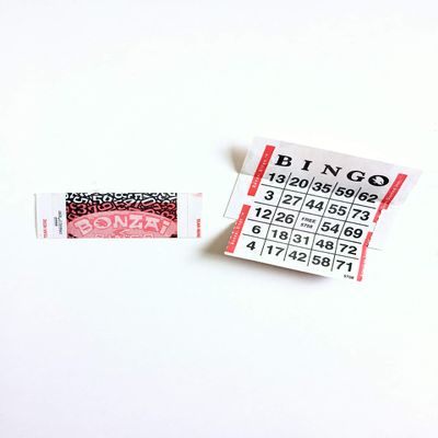 United Novelty 1 on Single Face Bonzai Bingo Sealed/Folded/Tear Open Paper Cards- Pack of 500- Color Red