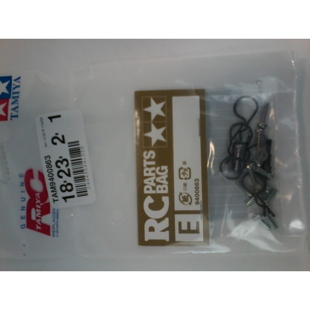 TAMIYA 9400863 Black Bent Body Clips 25mm Long 1mm Wire (4)