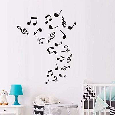 Musical Notes Home Decoration Wallpaper Living Room Sofa Music Removable for Kids Rooms Decor Wall Decals Vinyl Sticker IR6196