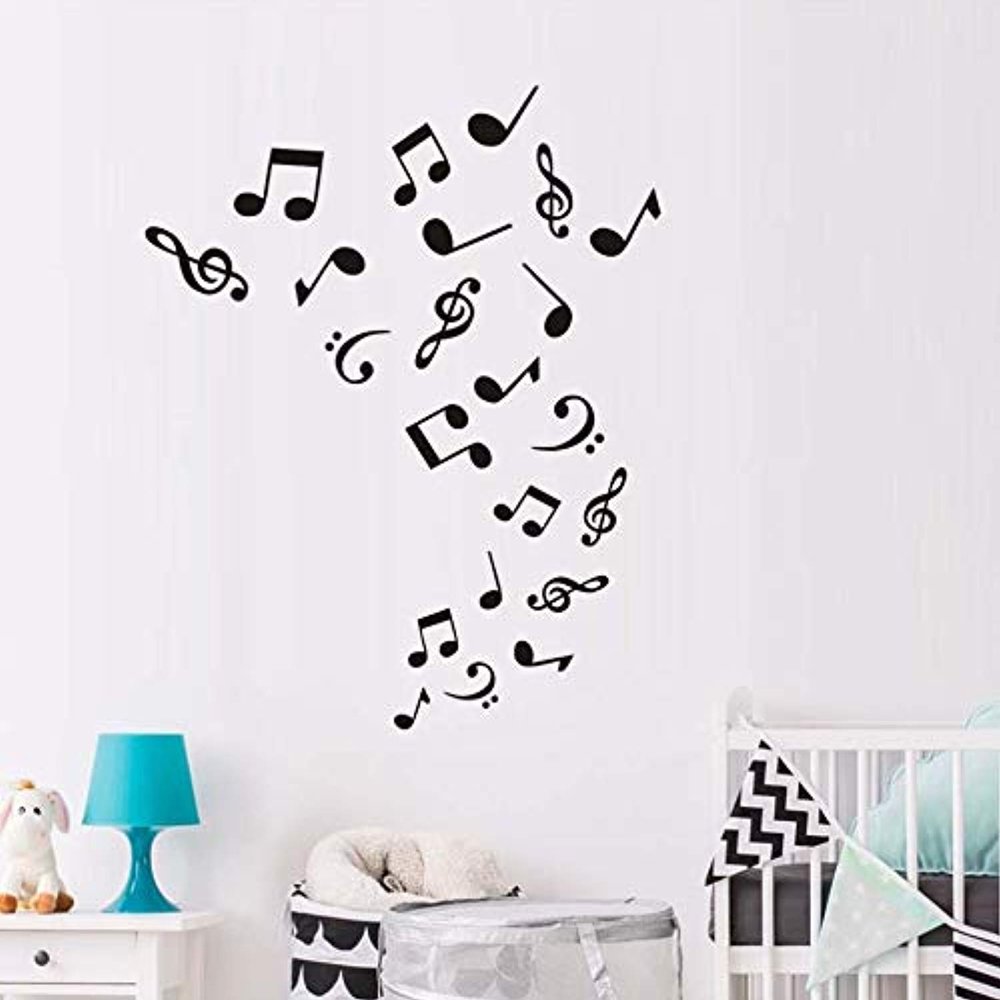 Musical Notes Home Decoration Wallpaper Living Room Sofa Music Removable for Kids Rooms Decor Wall Decals Vinyl Sticker IR6196