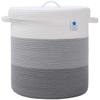 16" x 16" x 18" Extra Large Storage Basket with Lid, Cotton Rope Storage Baskets, Laundry Hamper, Cloth Bin, for Clothes Towels Storage in Living Room, Light Grey/Grey with Cover view 1