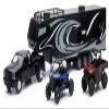 New Ray Toys Die cast Pick up Truck with Toy Hauler and 2 Polaris Vehicles (Blue RZR and red Ranger) view 1