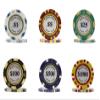 DA VINCI Monte Carlo Poker Club Set of 500 14 Gram 3 Tone Chips with Upgrade Ding Proof Black ABS Case, 2 Decks Plastic Playing Cards, 2 Cut Cards, Dealer and Blind Buttons view 3