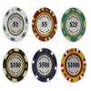 DA VINCI Monte Carlo Poker Club Set of 500 14 Gram 3 Tone Chips with Upgrade Ding Proof Black ABS Case, 2 Decks Plastic Playing Cards, 2 Cut Cards, Dealer and Blind Buttons view 4