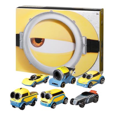 Hot WheelsMinions Bundle 6-Pack of Vehicles 1:64 Scale Themed to Minions: The Rise of Gru Movie, Character Cars, Gift for Ages 3 Years & Older [Amazon Exclusive]