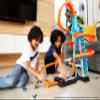 Hot Wheels Sky Crash Tower Track Set, 2.5+ ft / 83 cm High with Motorized Booster, Orange Track & 1 Hot Wheels Vehicle, Race Multiple Cars, Gift for Kids 5 to 10 Years Old & Up view 2