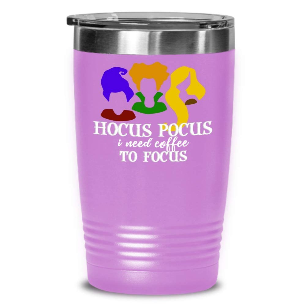 Hocus Pocus Insulated Tumbler for Coffee Lovers Sanderson Sisters Halloween Themed Gifts Hocus Pocus I Need Coffee To Focus Funny Gag Gift Idea For Me
